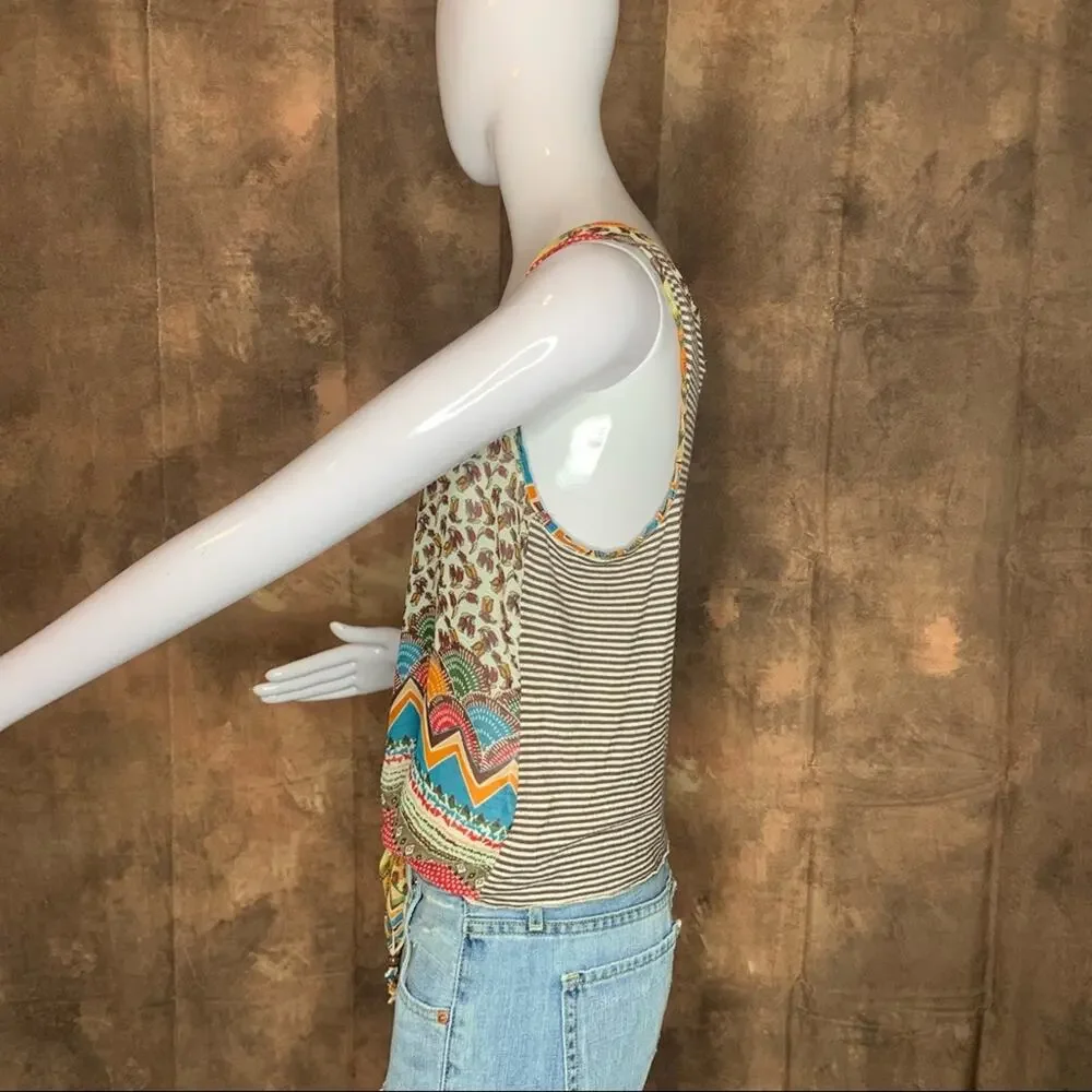 MATERIAL GIRL Women Top Size M Sleeveless Front Multicolor Strapped on B… - Picture 2 of 9